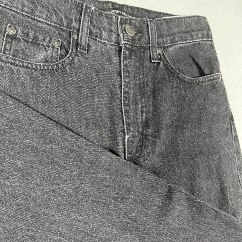 Nobody Denim Lou Jean Super High‎ Rise Straight Leg Jeans Washed Black 23